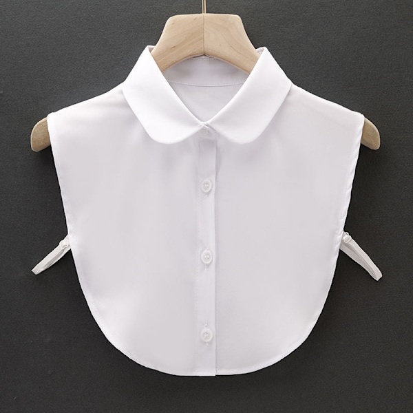 Dame falsk krave Vinter Forår Ren Bomuld All-Match Casual Anti-wrinkle round neck (white)