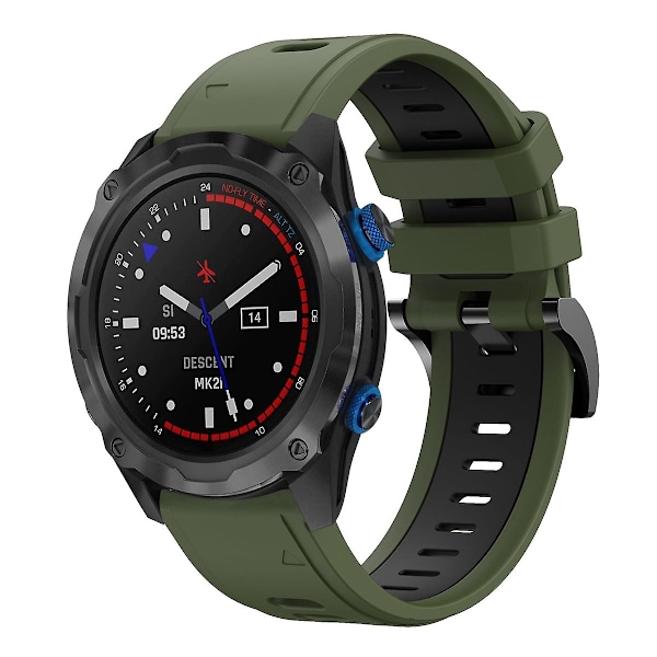 Tofarget silikonklokkereim kompatibel med Garmin Descent MK 2i