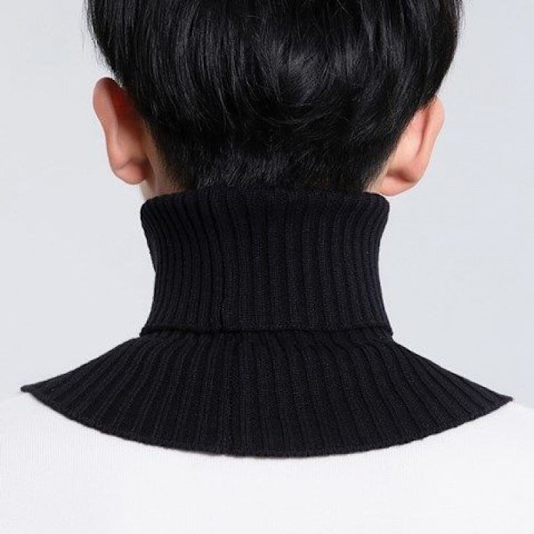 Dame falsk krage Avtakbar halv Turtleneck Skjerf Pullover [Men's collar bandana] Gray