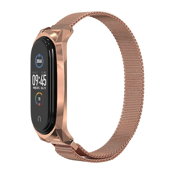 Rosaguld Rosaguld kompatibel med Xiaomi Mi Band 6 / 5 / 4 / 3 Rustfrit stål urrem