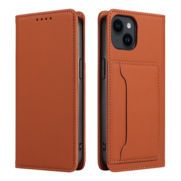 Etui til iPhone 15 Plus brun Soft-Touch Flip