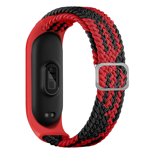 Rød Sort Rød Sort kompatibel med Xiaomi Mi Band 6 / 5 / 4 Nylon Flettet Urrem