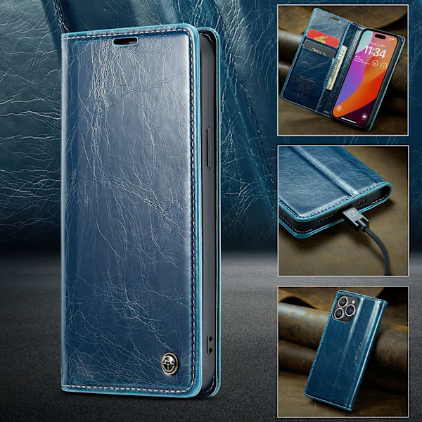 Etui til iPhone 15 Pro blå Flip