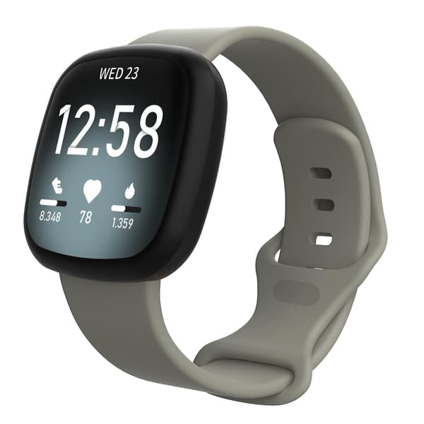 Grå Grå kompatibel med Fitbit Versa 3 / Sense Silikone Urrem, Størrelse: S Størrelse: S
