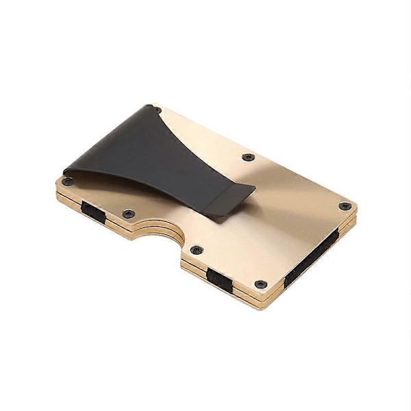 RFID Metal Kortholder Magsafe Punge Mænd Kvinder Slank Tynd Mini Magnetisk Pung Gold D