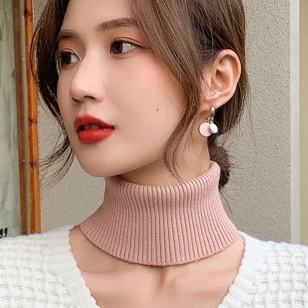 Dame falsk krage Avtakbar halv Cashmere Small Bana Koreansk Deep camel Average size