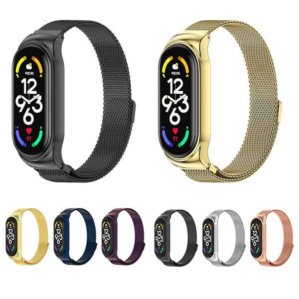 Blå Blå Rustfrit Stål Urrem kompatibel med Xiaomi Mi Band 7 / 7 Nfc
