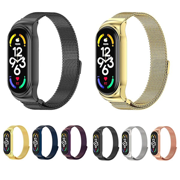 Lilla Lilla Rustfrit Stål Urrem kompatibel med Xiaomi Mi Band 7 / 7 Nfc