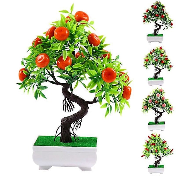 1 stk. Kunstig Blomst Frukt Tre Miniatyrlandskap Restaurant Hjem Bord Bonsai Dekor 3