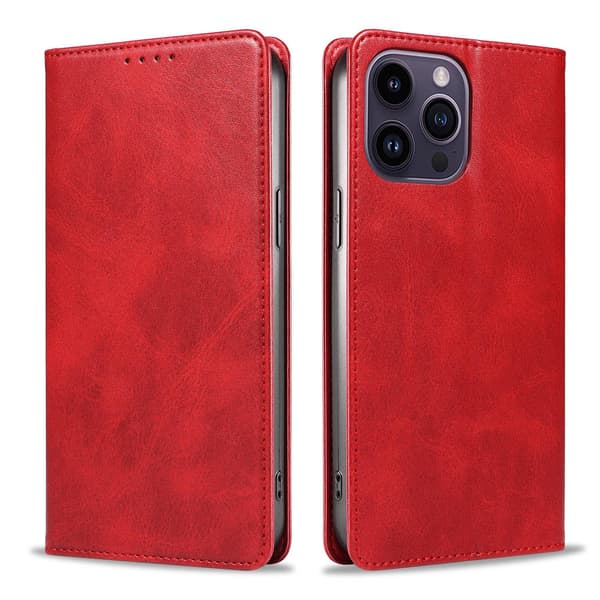 Etui til iPhone 16 Pro rød stativ Flip