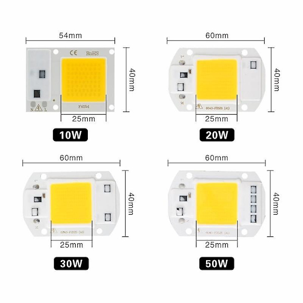 Led Cob Chip för inomhusplanta Fröplanta Blomma Tillväxt Light Full Light Warm White 30W / 220V