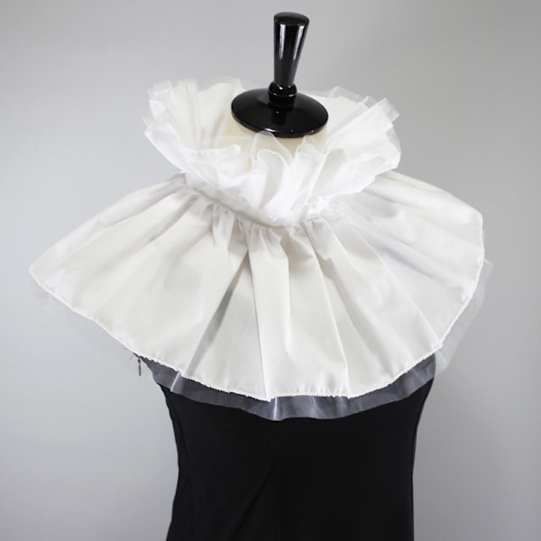Dame falsk krage Klovn Mesh Svane Krage Ralph Krage Retro White