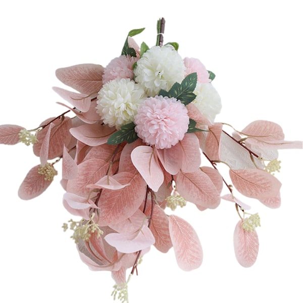 1 Kimppu Keinotekoisia Kukkia Koristeellinen Ei-Lakastu Faux Silkki Kukka-asetelma Tekokukka Kasvi Juhlakoriste Pink