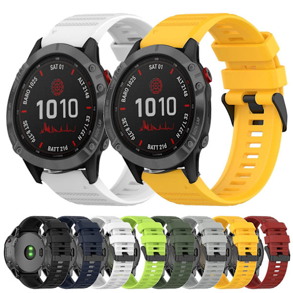 Svart Silikonklokkereim kompatibel med Garmin Fenix 5x Sapphire