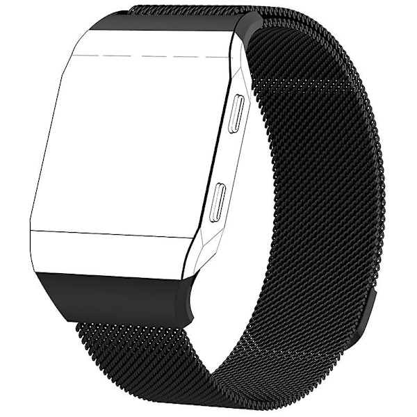 Sort Sort kompatibel med Fitbit Ionic Milanese Urrem Stor Størrelse: 24x2.2cm kompatibel med Fitbit Ionic