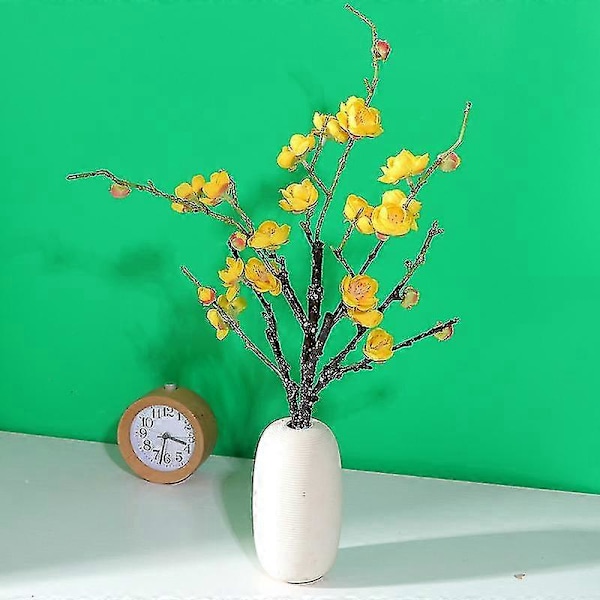 1 stk. Simulation Blommeblomstgrene Falsk Bægerblad Canthus Buket Falsk Blommeblomst Ornamentgul