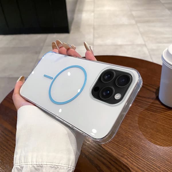 Fodral för iPhone 16E (Ej för 16) Magnetisk Smal Profil Klar Blå Noz29412