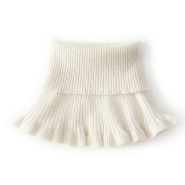 Dam Fejk Krage Avtagbar Halvscarf Halsduk Termisk H White