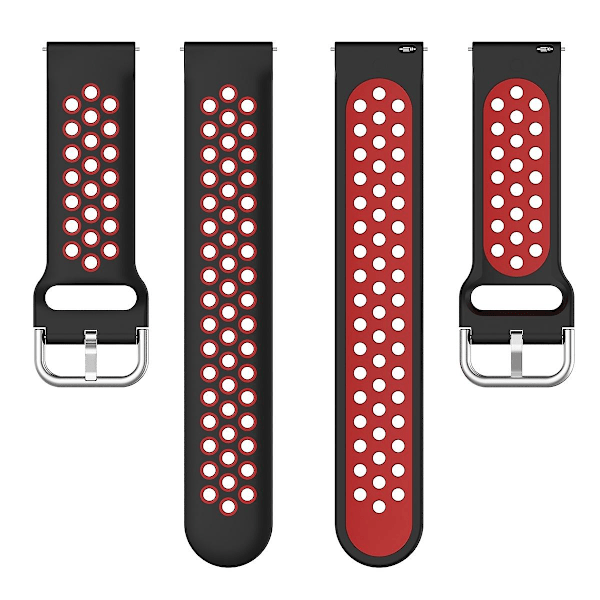 Rød Sort Rød Sort 22mm Spænde To Farve Sports Armbånds Urrem