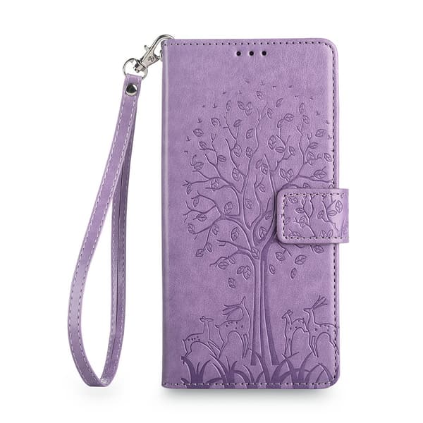 Etui til iPhone 14 Pro Lilla Flip Stand Wallet med Kortholder