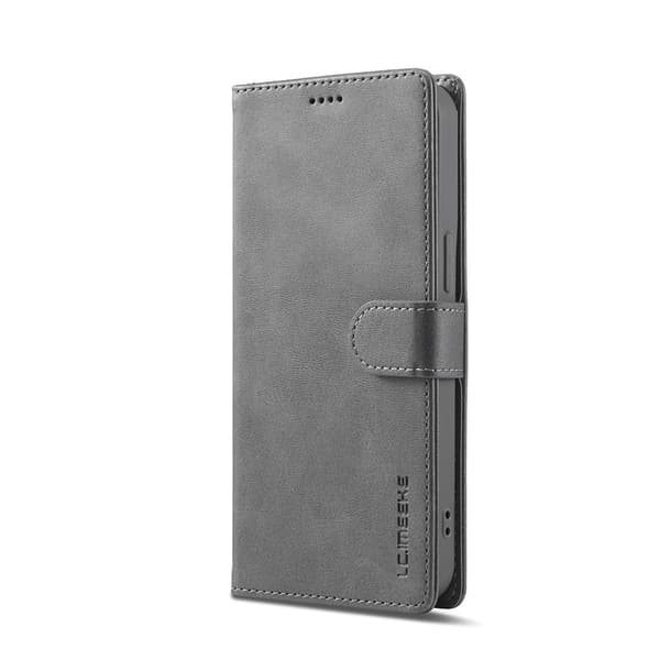 Etui til iPhone 14PLUS grå Flip Lommebok med Kortholder