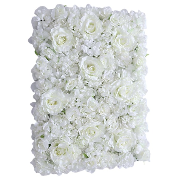Kunstig Blomsterpanel Utsøkt Flerbruks Falsk Silkeblomst Dekorativ Stimuleringsrose Veggpanel for Bryllup