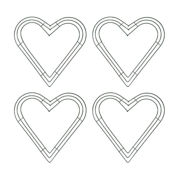 1/4 kpl Sydänseppelekehys DIY Keinotekoinen seppelerengas Häät Juhlat Syntymäpäivä Sisä- ja ulkotilojen puutarhakoriste Tarvikkeet 20cm 4pcs