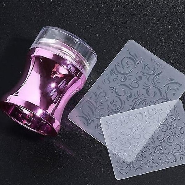 Silikon Nail Stamper Scraper - Metallic H le Stamp Purple