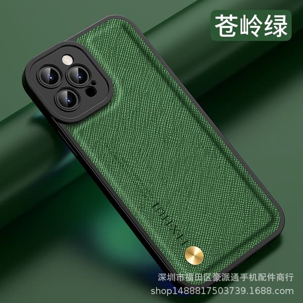 Fodral för iPhone 14 Pro Cangling Grön [med magnetisk sugfunktion] lädertexturerad silikon Magnetisk