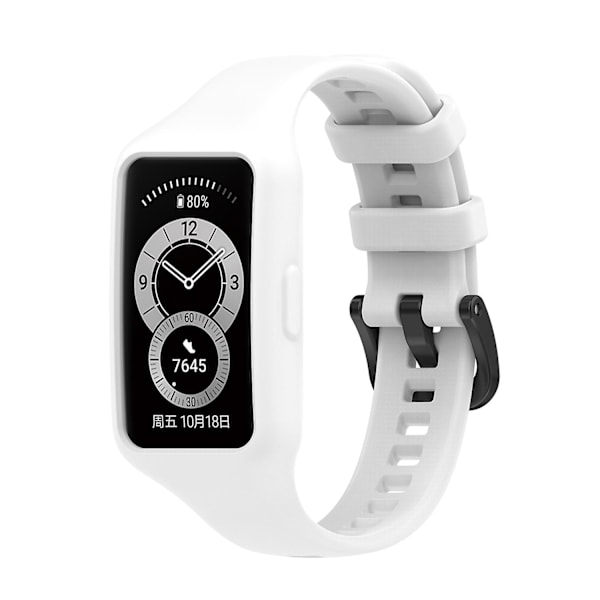 Hvid Hvid kompatibel med Huawei Band 7 / 6 Pro / 6 Silikone Urrem