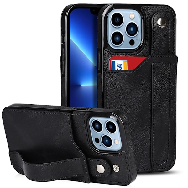 Kotelo iPhone 15PRO musta Lompakko Korttipidikkeellä Luova