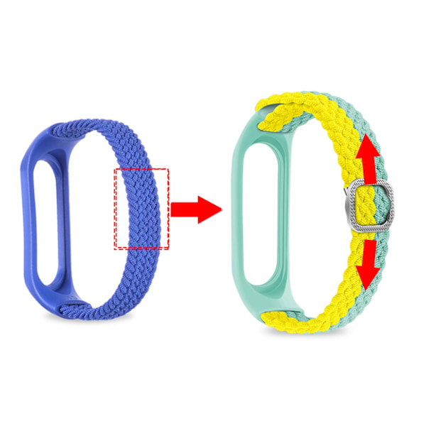 Gul Vit Gul Vit Flätat Klockarmband kompatibelt med Xiaomi Mi Band 4 / 3