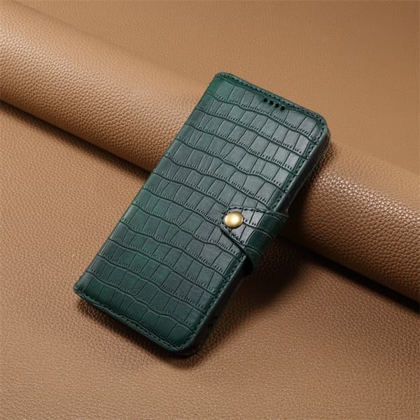 Etui til iPhone 14 Plus grønt stativ Wallet med kortholder Flip