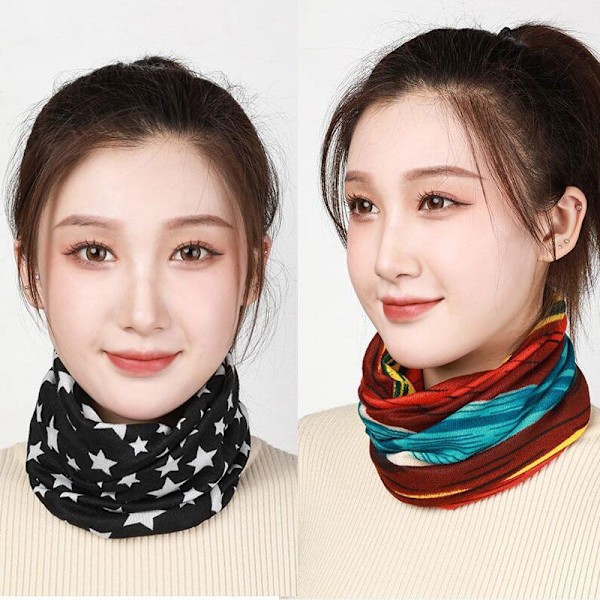 Dame falsk krage Avtakbar halv Varmt skjerf Maske Pullover S Happy wine red flowers [2]]