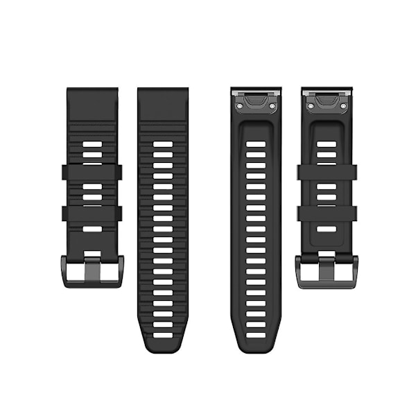 Sort Sort Smartklokke Hurtigutløser Silikon Armbånd Klokkereim kompatibel med Garmin Fenix 6 22mm