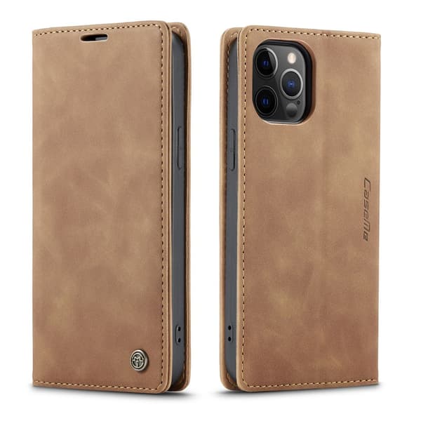 Etui til iPhone 13 6.1 brun Wallet med kortholder flip