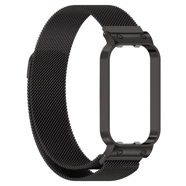 Sort Sort Metal Urrem kompatibel med Redmi Band 2