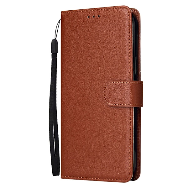 Etui til iPhone 13 Pro Max brun fotoramme slot Flip Wallet med kortholder
