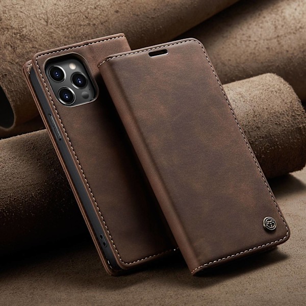 Etui til iPhone 14 6.1 kaffe Flip
