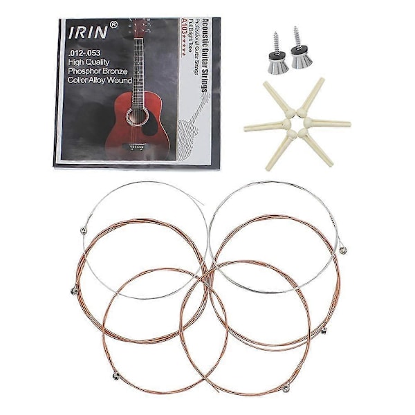 3 stk. Akustisk Gitar Tilbehørssett, Broknotter, Strenger