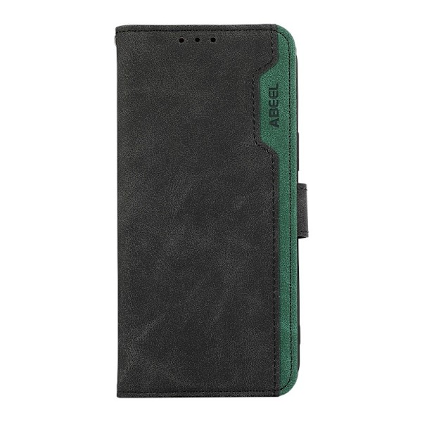 Etui til iPhone 15 Pro Max svart RFID-blokkerende frostet blandet media kontrastfarge lommebok med kortholder