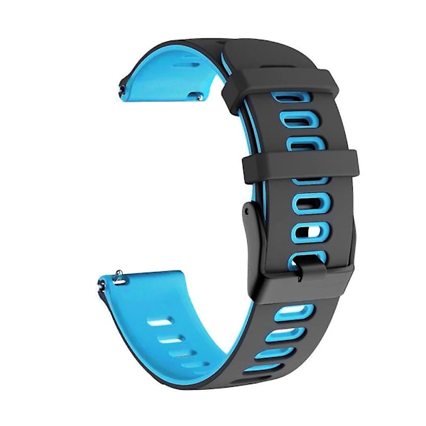 Sort Blå Sort Blå 20mm Silikone Urrem kompatibel med Garmin Fenix 6S