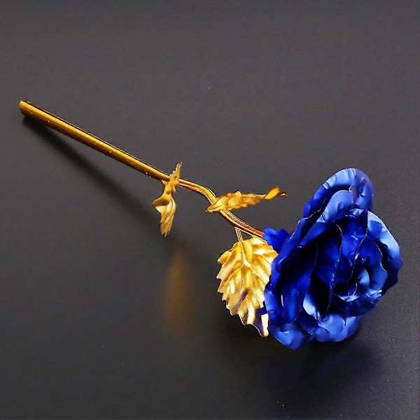 Gyldenfarvet Folie Kunstig Rose Blomst Lang Stil Valentinsdag Gave til Elskende Gold