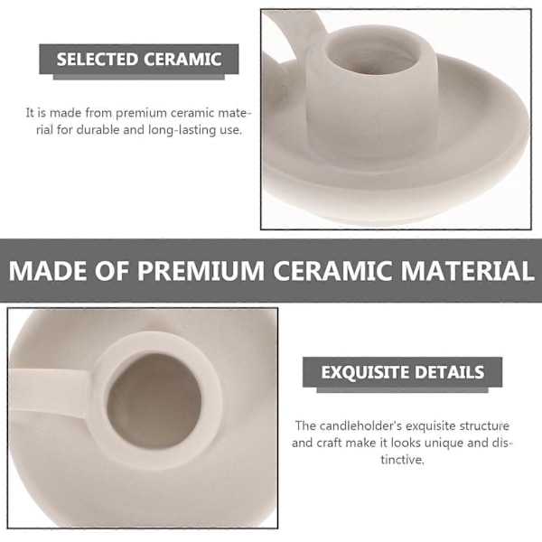 2 stk. Keramisk Lysestake - Enkelt Chic Ornament