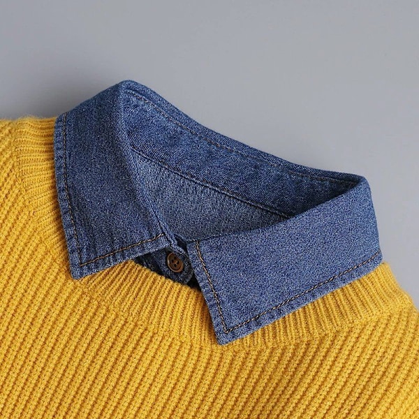 Dame falsk krage Vinter Vår Ren Bomull Allsidig Casual Anti-Wrinkle stand collar (white)