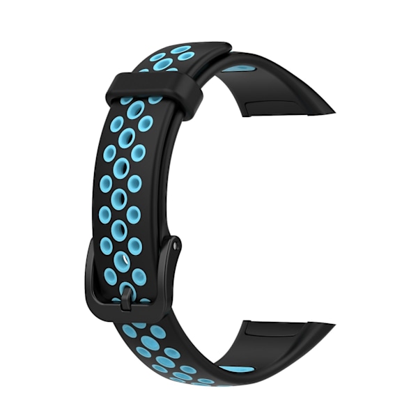 Sort Blå Sort Blå kompatibel med Huawei Band 6 / Honor Band 6 Tofarvet Silikonerem