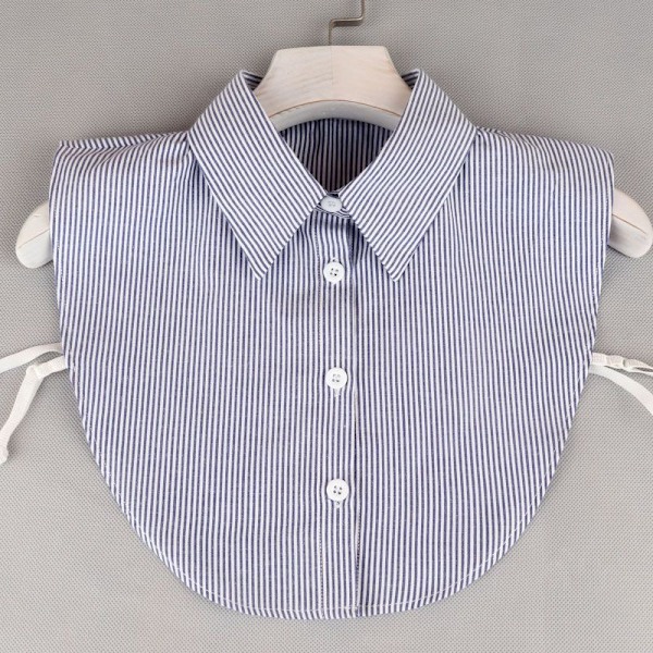 Løs krage for kvinner, avtakbar - Barn Vår, Høst og Vinter Blue striped pointed collar