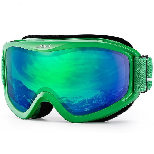 Vintersnösport Anti-dimma dubbellins skidmask glasögon C13 REVO GREEN