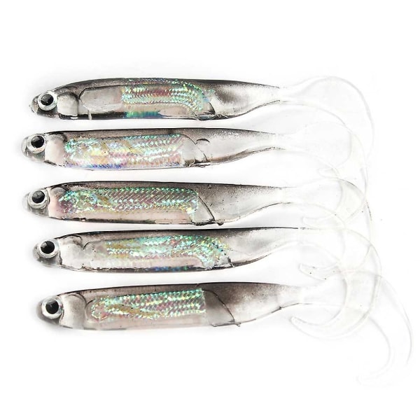 Fiske Soft Bait Tail Lures Rainbow Paljett Swing Spinner tail