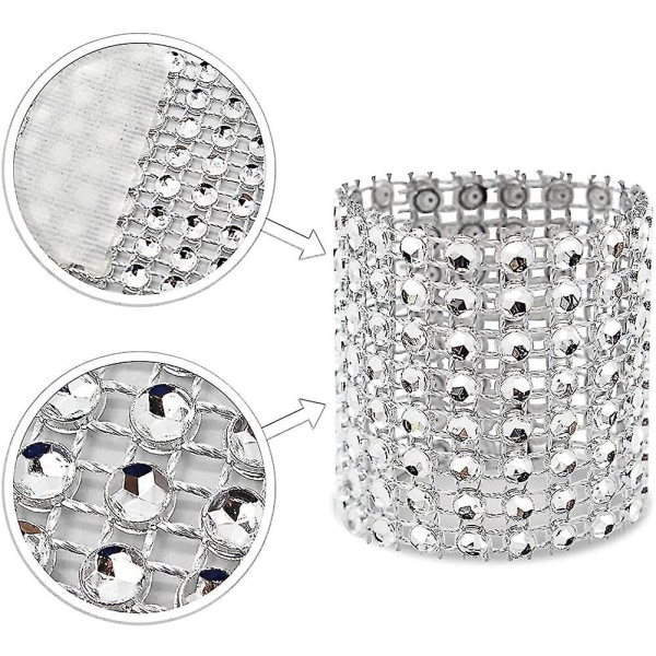 Nytt paket med servettringar med 120 rhinestone servettringar diamantprydnad för plats